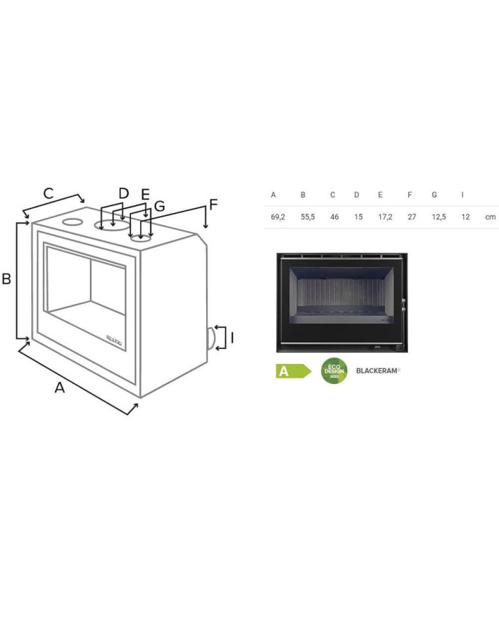 Bellido Llama Cristal 80 Ενεργειακό Τζάκι Ξύλου