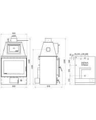 Senko Central C35 kW Modern Ενεργειακό Τζάκι Ξύλου Καλοριφέρ με Φούρνο