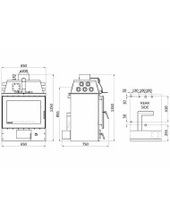 Senko Central C25 kW Modern Ενεργειακό Τζάκι Ξύλου Καλοριφέρ