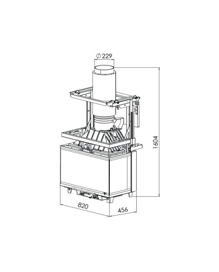 CHEMINEE GODIN INSERT 796 3V PORTE RELEVABLE
