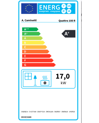 A.caminetti Quattro 100 L Ενεργειακό Τζάκι Ξύλου