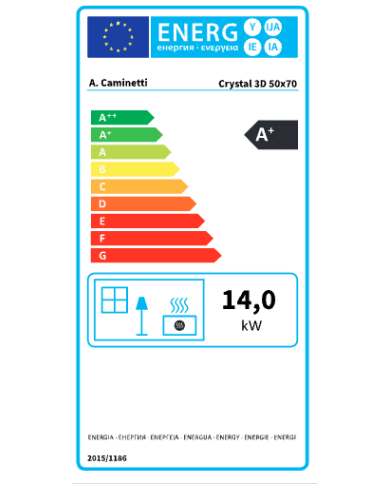 A.caminetti Crystal 3D 50x70 Ενεργειακό Τζάκι Ξύλου